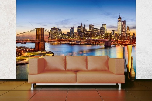 Vlies Fototapete - New York City Panorama 375 x 250 cm